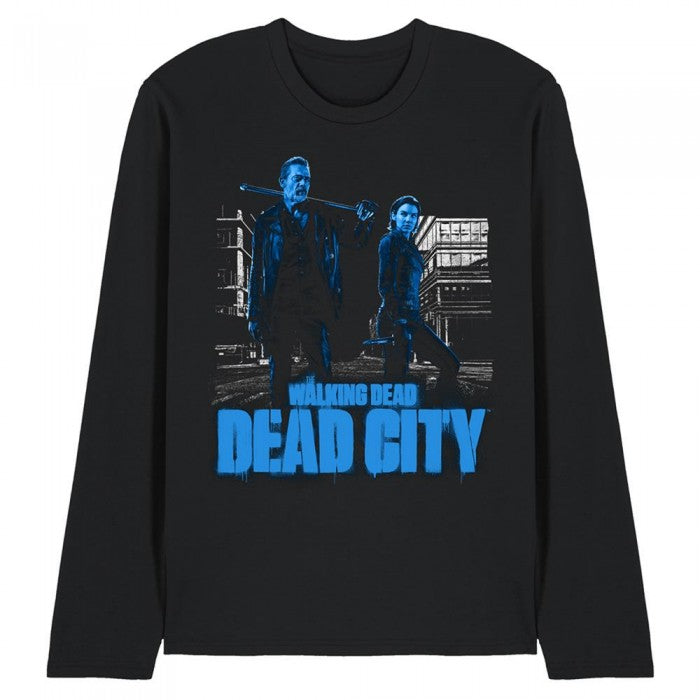 Front - The Walking Dead Unisex Adult Dead City Pose Long-Sleeved T-Shirt