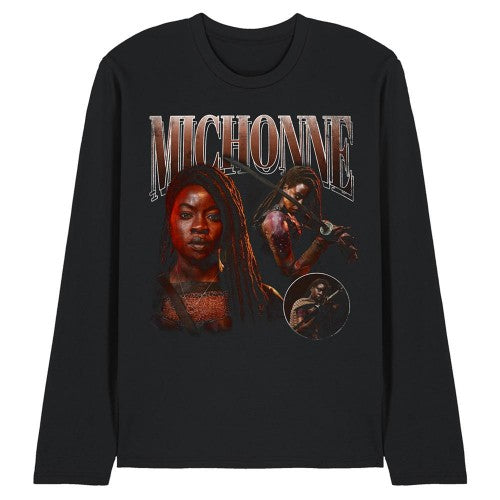 Front - The Walking Dead Unisex Adult The Ones Who Lived Michonne Homage Long-Sleeved T-Shirt