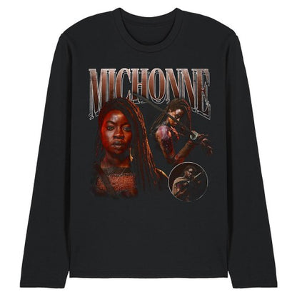 Front - The Walking Dead Unisex Adult The Ones Who Lived Michonne Homage Long-Sleeved T-Shirt