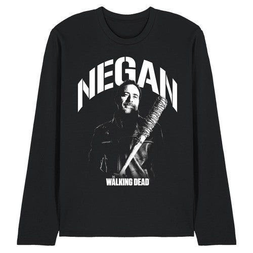 Front - The Walking Dead Unisex Adult Negan Mono Long-Sleeved T-Shirt