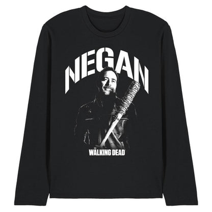 Front - The Walking Dead Unisex Adult Negan Mono Long-Sleeved T-Shirt