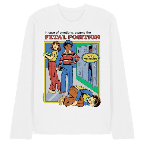 Charcoal - Front - Steven Rhodes Unisex Adult Assume The Fetal Position Long-Sleeved T-Shirt