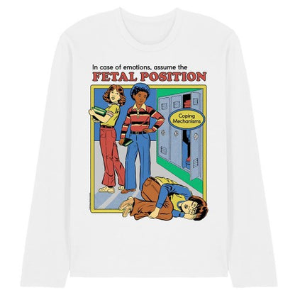 Charcoal - Front - Steven Rhodes Unisex Adult Assume The Fetal Position Long-Sleeved T-Shirt