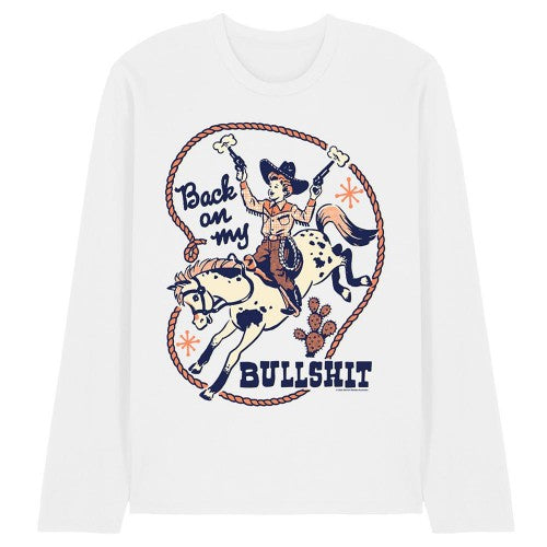 Front - Steven Rhodes Unisex Adult Back On My Bullshit Long-Sleeved T-Shirt