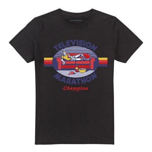 Front - Steven Rhodes Unisex Adult Television Marathon Champion T-Shirt
