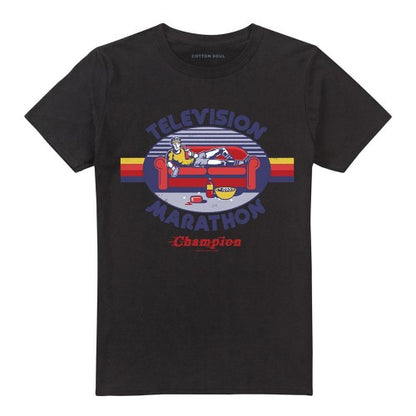Front - Steven Rhodes Unisex Adult Television Marathon Champion T-Shirt