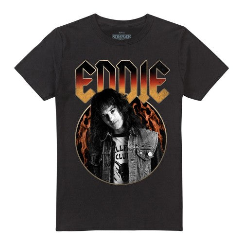 Front - Stranger Things Unisex Adult Eddie Rock T-Shirt