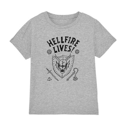 Front - Stranger Things Childrens/Kids Hellfire Graduation Heather T-Shirt