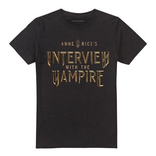 Front - Interview With The Vampire Unisex Adult Gold Logo T-Shirt