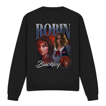 Front - Stranger Things Unisex Adult Robin Buckley Homage Sweatshirt