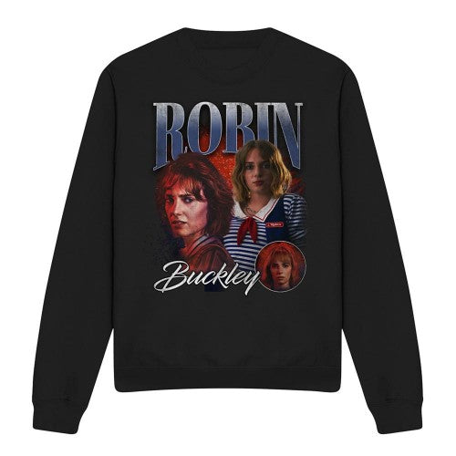 Front - Stranger Things Unisex Adult Robin Buckley Homage Sweatshirt