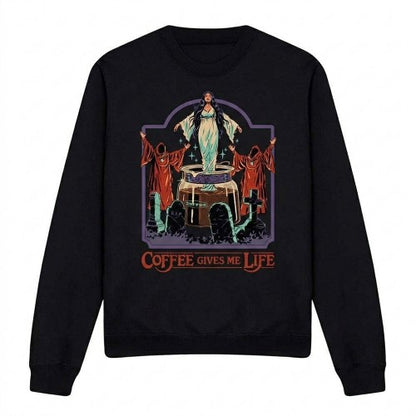 Front - Steven Rhodes Unisex Adult Coffee Gives Me Life Sweatshirt