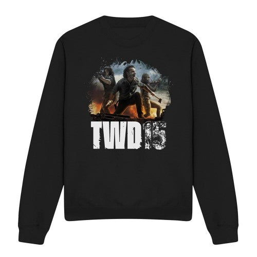 Front - The Walking Dead Unisex Adult Group Pose Sweatshirt