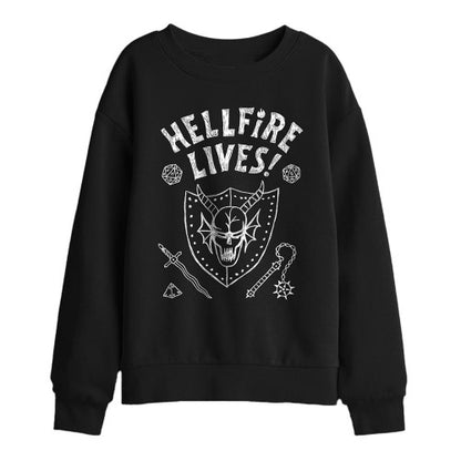 Front - Stranger Things Childrens/Kids Hellfire Graduation Invert Sweatshirt