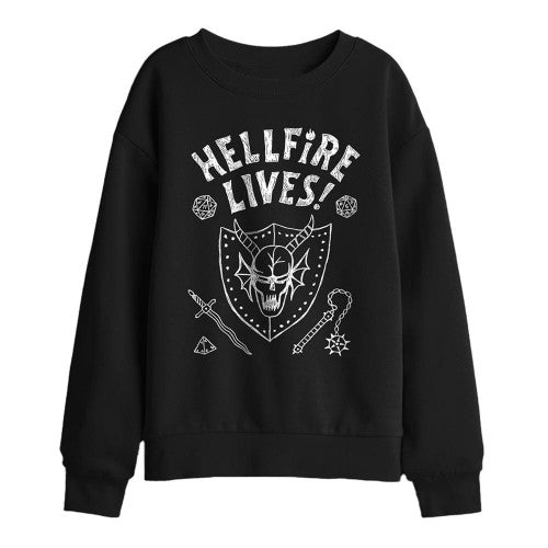 Front - Stranger Things Childrens/Kids Hellfire Graduation Invert Sweatshirt