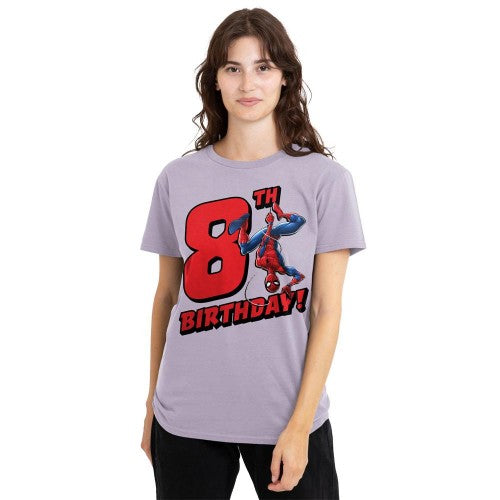 Front - Spider-Man Womens/Ladies 8th Birthday T-Shirt