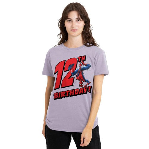 Front - Spider-Man Womens/Ladies 12th Birthday T-Shirt