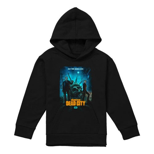 Front - The Walking Dead Childrens/Kids Dead City Negan & Maggie Poster Art Pullover Hoodie