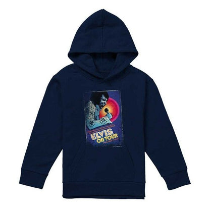 Front - Elvis Presley Childrens/Kids On Tour Poster Hoodie