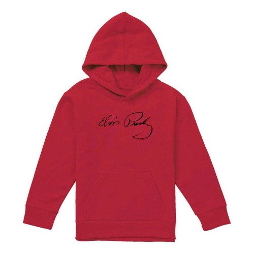 Front - Elvis Presley Childrens/Kids Signature Pull Over Hoodie