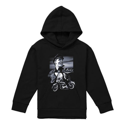 Front - Elvis Presley Childrens/Kids Motorbike Pull Over Hoodie