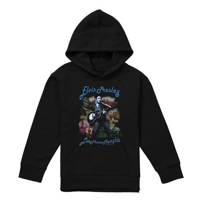 Front - Elvis Presley Childrens/Kids Memphis Pull Over Hoodie