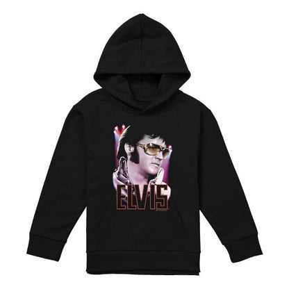 Front - Elvis Presley Childrens/Kids Star 70s Pullover Hoodie