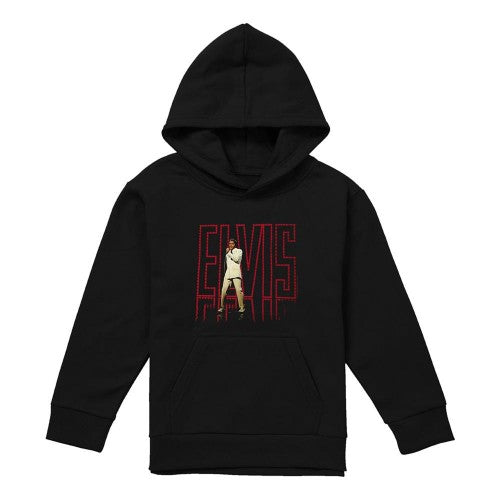Front - Elvis Presley Childrens/Kids 68 Album Pull Over Hoodie