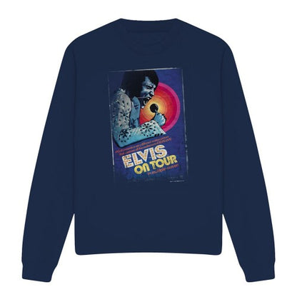 Front - Elvis Presley Unisex Adult On Tour Poster Sweatshirt