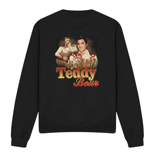 Front - Elvis Unisex Adult Teddy Bear Sweatshirt