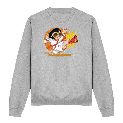 Front - Elvis Unisex Adult Karate King Sweatshirt