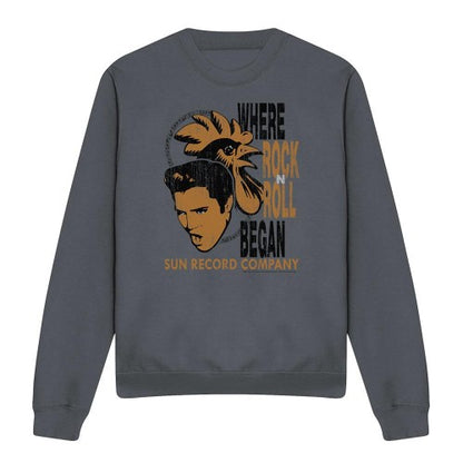 Front - Elvis Presley Unisex Adult Rooster Sun Records Sweatshirt