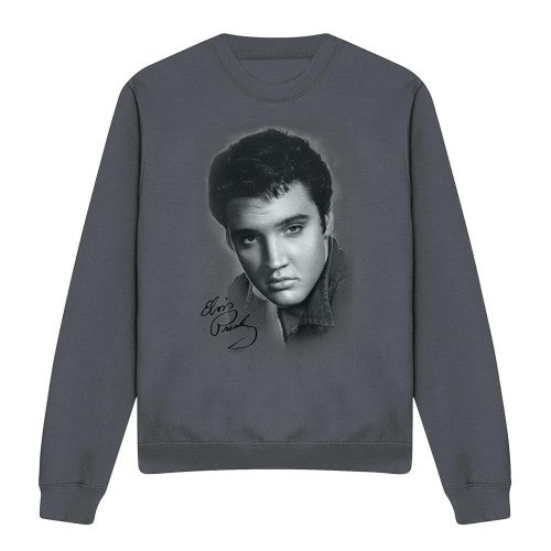 Front - Elvis Unisex Adult Portrait Sweatshirt