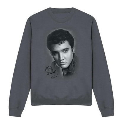 Front - Elvis Unisex Adult Portrait Sweatshirt