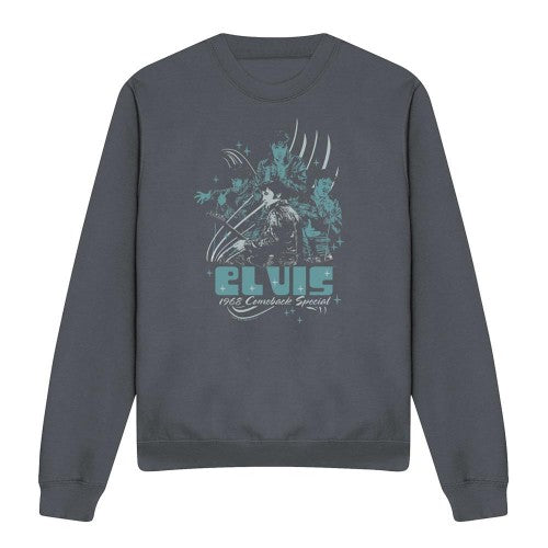 Front - Elvis Presley Unisex Adult 68 Leather Sweatshirt