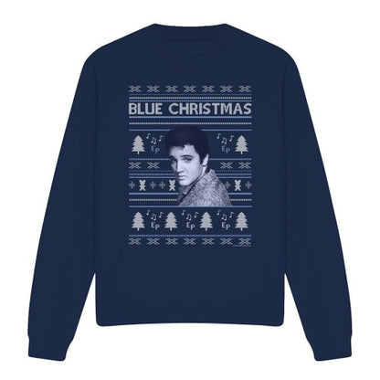Front - Elvis Presley Unisex Adult Ugly Christmas Fair Isle Sweatshirt