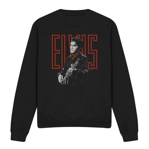 Front - Elvis Presley Unisex Adult Red Guitarman Sweatshirt