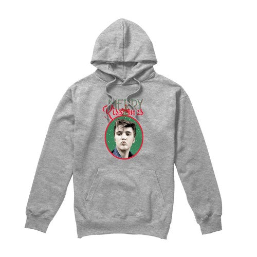 Front - Elvis Presley Unisex Adult Merry Kissmas Christmas Hoodie