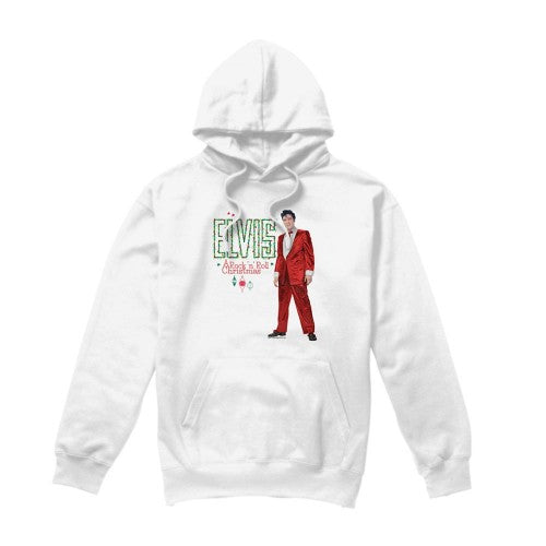 Front - Elvis Presley Unisex Adult Holiday Lights Christmas Hoodie