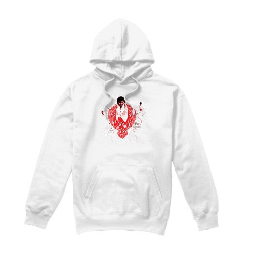 Front - Elvis Presley Unisex Adult Red Pheonix Hoodie