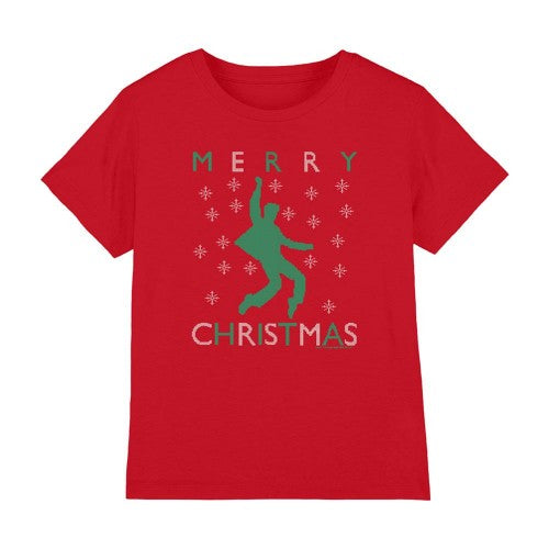 Front - Elvis Presley Childrens/Kids Dancing Ugly Christmas T-Shirt