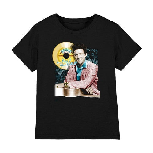 Front - Elvis Presley Childrens/Kids Gold Record T-Shirt