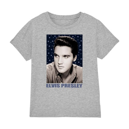 Front - Elvis Presley Childrens/Kids Blue Sparkle T-Shirt