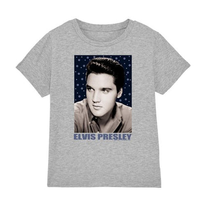 Front - Elvis Presley Childrens/Kids Blue Sparkle T-Shirt