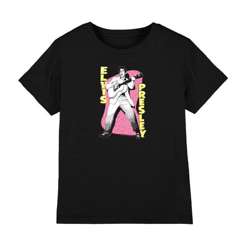 Front - Elvis Presley Childrens/Kids Pink Rock T-Shirt