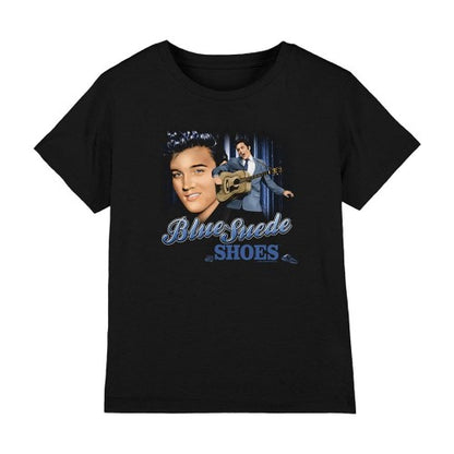 Front - Elvis Presley Childrens/Kids Blue Suede Shoes T-Shirt