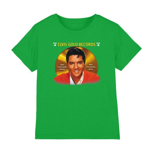 Front - Elvis Presley Childrens/Kids Gold Record T-Shirt