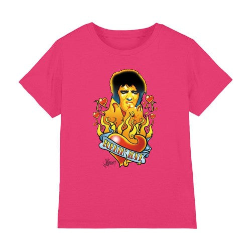 Front - Elvis Presley Childrens/Kids Burning Love T-Shirt