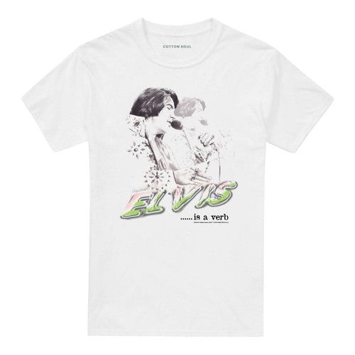 Front - Elvis Presley Unisex Adult Elvis Is A Verb T-Shirt