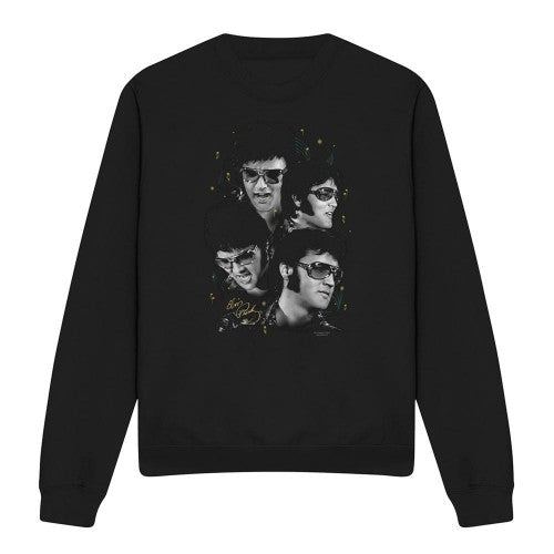 Front - Elvis Presley Unisex Adult Faces Polycotton Sweatshirt
